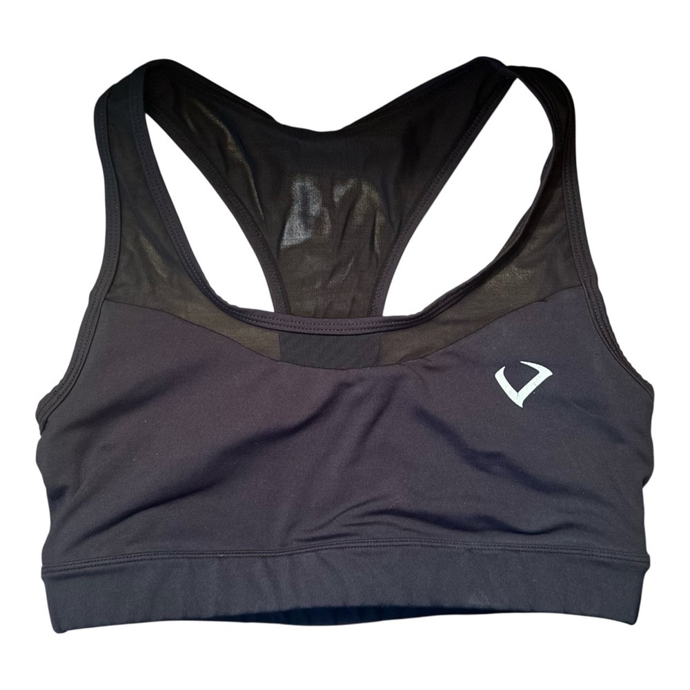 Violate the Dress Code Mesh Straps Sports Bra Black Size Large